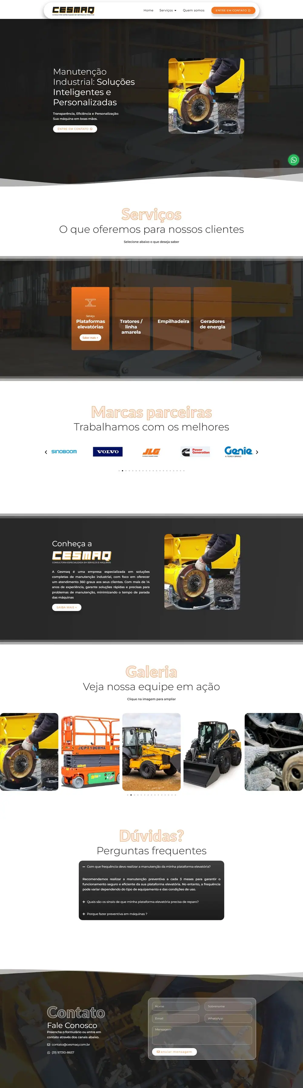 Página do site Cesmaq