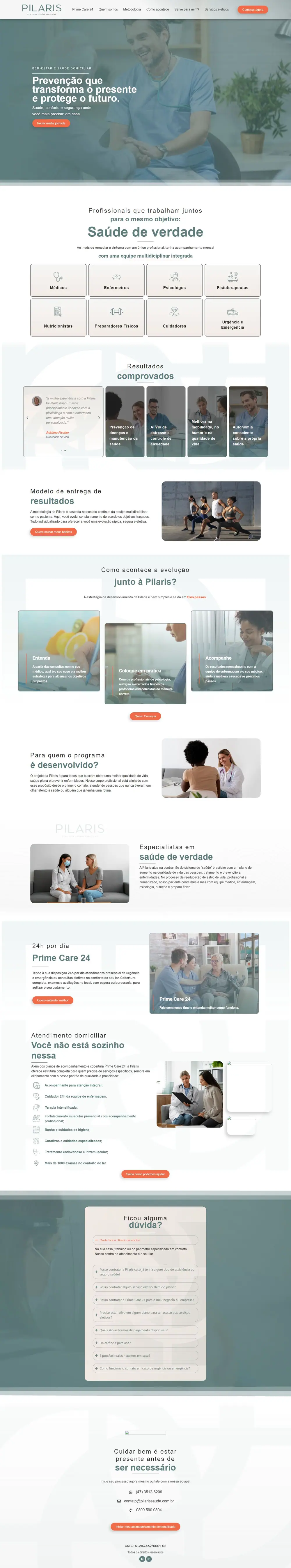 Página do site Pilaris