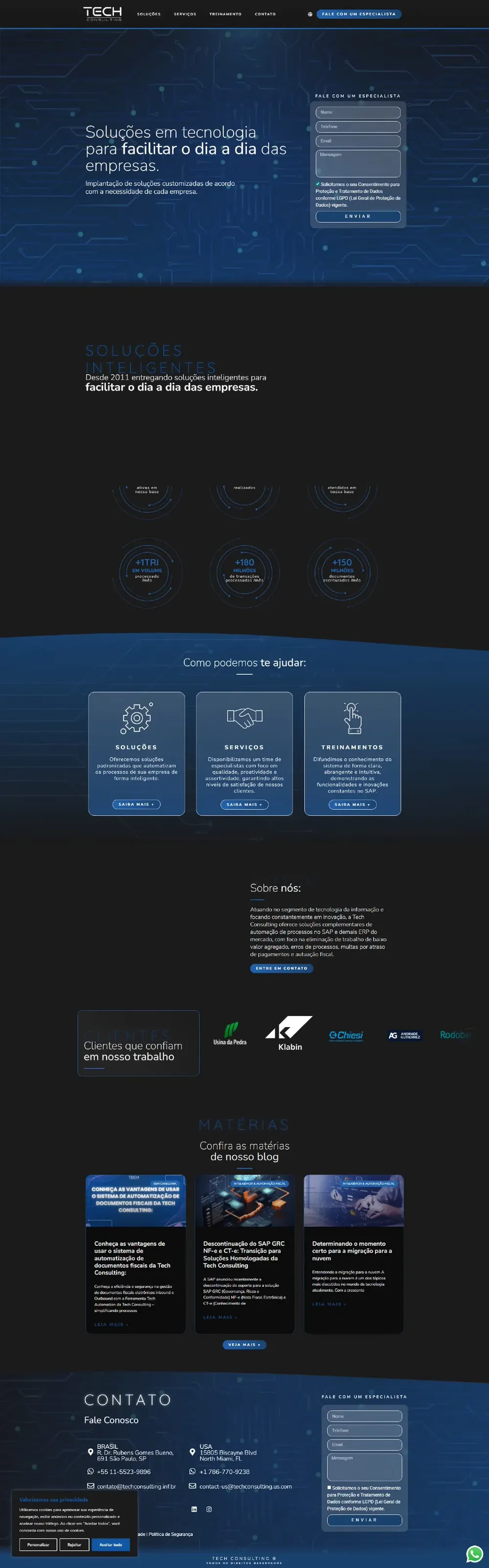 Página inteira do site Tech Consulting
