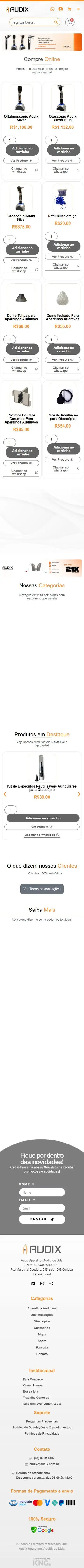 Site Audix no celular